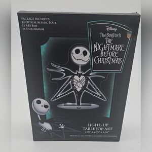 Disney Tim Burton's Black and White Light-Up Art Jack Skeleton NIB
